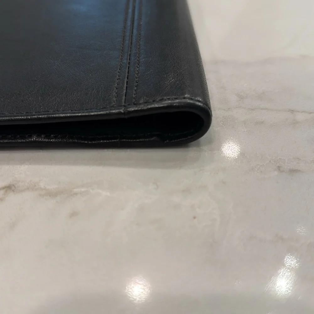 Coach Black Leather Padfolio Folder
